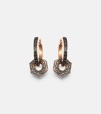 Orecchini Nut in oro rosa 18kt con diamanti neri | Ileana Makri