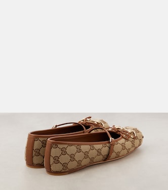 Gucci Horsebit GG Canvas ballet flats | Gucci