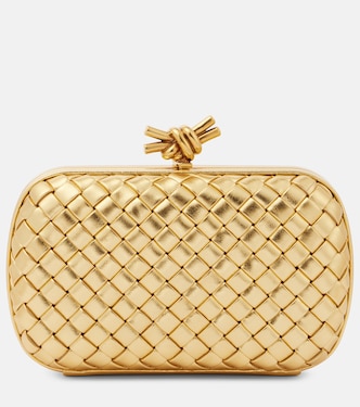 Knot Intreccio metallic leather clutch | Bottega Veneta