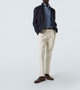 Pullover in cotone con zip corta | Brunello Cucinelli