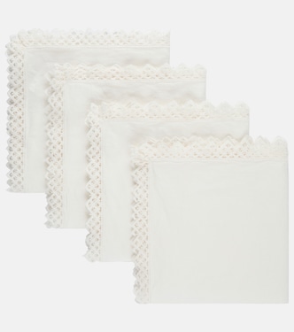 Set of 4 macramé linen napkins | Once Milano