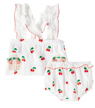 Baby - Top e culottes in cotone e lino | Stella McCartney Kids