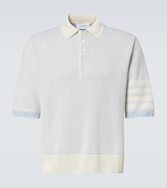 Polohemd 4-Bar aus Leinen und Baumwolle | Thom Browne
