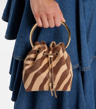Bon Bon Small calf hair bucket bag | Jimmy Choo