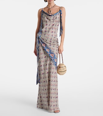 Camisole in raso con stampa paisley | Rabanne