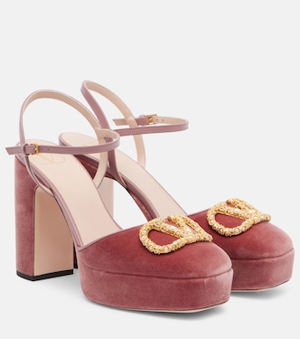 Plateau-Pumps VLogo Signature 115 aus Samt | Valentino Garavani