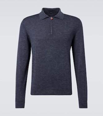 Pullover in seta, cashmere e lino con zip corta | Kiton