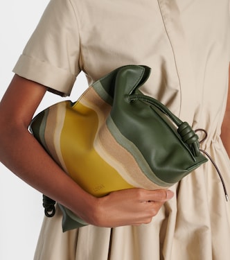 Flamenco Medium leather and suede clutch | Loewe