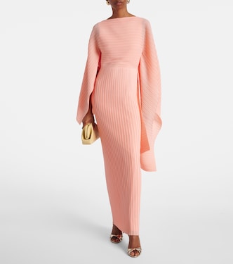 Vestido largo Adami plisado con capa | Solace London