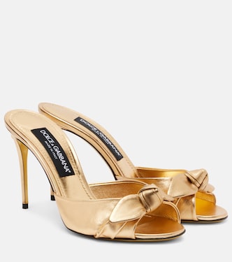 Mules de piel metálica con lazo | Dolce&Gabbana