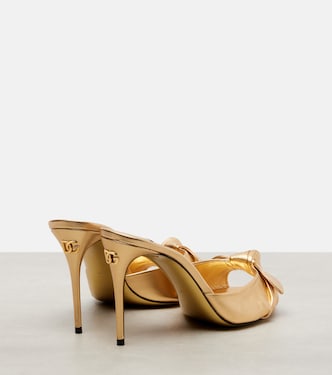 Mules de piel metálica con lazo | Dolce&Gabbana