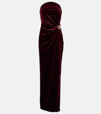 Robe aus Samt mit Kristallen | Self-Portrait