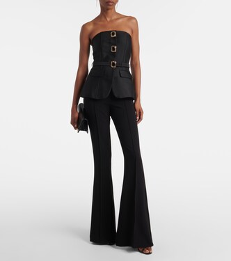 Embellished strapless taffeta jumpsuit  | Self-Portrait