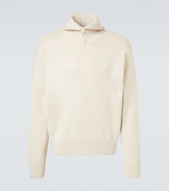 Hooded alpaca and wool-blend sweater | Lemaire