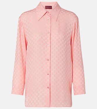 Hemd GG aus Seiden-Jacquard | Gucci