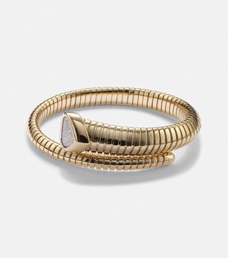 Trisola Trumpet 18kt gold bangle with diamonds | Marina B