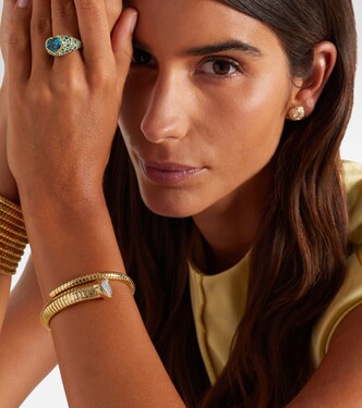 Trisola Trumpet 18kt gold bangle with diamonds | Marina B