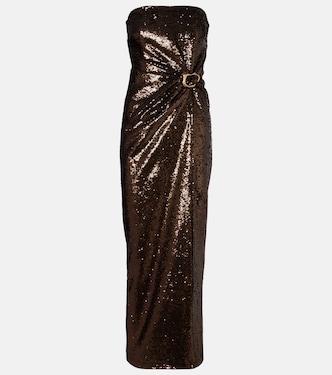 Vestido de fiesta fruncido con lentejuelas | Roland Mouret