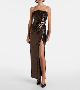 Vestido de fiesta fruncido con lentejuelas | Roland Mouret