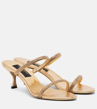 Sandalen aus Satin mit Kristallen | Dolce&Gabbana