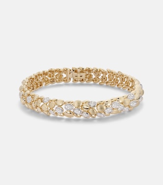 Blossom Small 14kt gold bangle with diamonds | Rainbow K