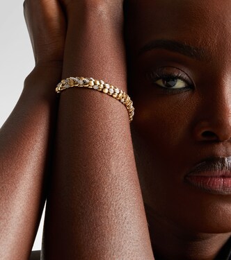 Armreif Blossom Small aus 14kt Gelbgold mit Diamanten | Rainbow K