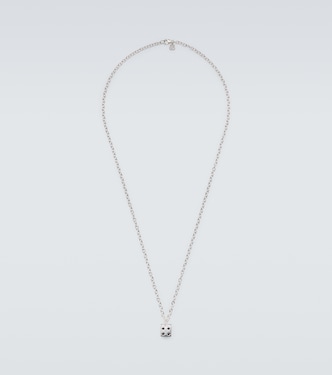 14kt white gold charm necklace with diamonds | Sydney Evan