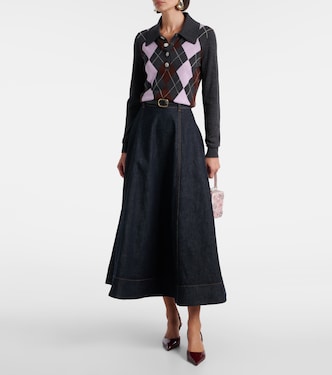 Argyle wool polo sweater | Self-Portrait