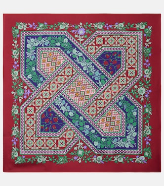 Printed silk twill scarf | La DoubleJ