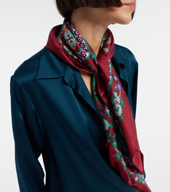 Printed silk twill scarf | La DoubleJ