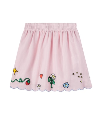 Embroidered linen and cotton skirt  | Stella McCartney Kids