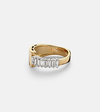 18kt yellow and white gold (750/1000) ring with diamonds | Yeprem