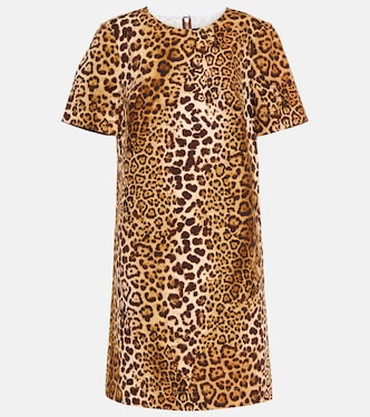 Leopard-print cotton-blend minidress | Carolina Herrera