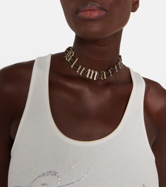 Choker con cristalli e logo | Blumarine