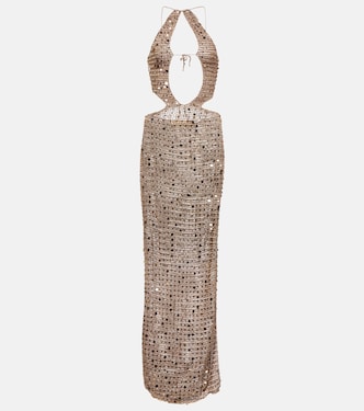 Morel cutout sequined maxi dress | Aya Muse
