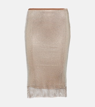 Falda midi Senior de malla con cristales | Sportmax