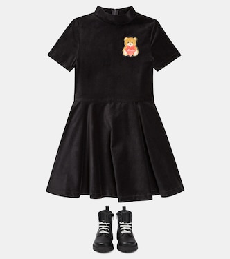 Kleid Teddy Bear aus Samt | Moschino Kids