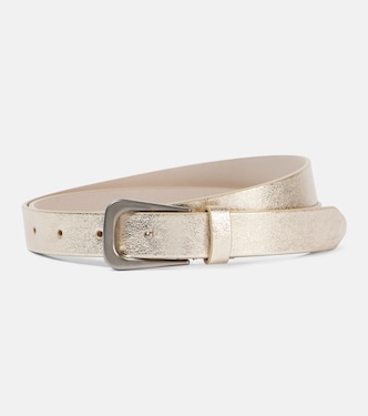 Metallic leather belt | Brunello Cucinelli