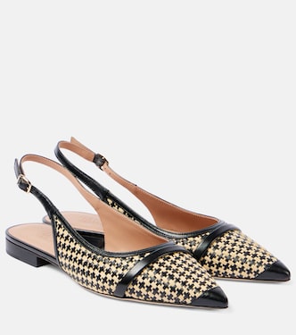 Ballerine slingback Jama in rafia con pelle | Malone Souliers