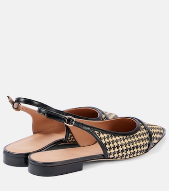 Ballerine slingback Jama in rafia con pelle | Malone Souliers