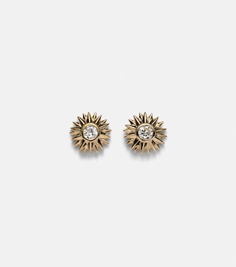 Boucles d'oreilles Sunburst en or 14 ct et diamants | Sydney Evan
