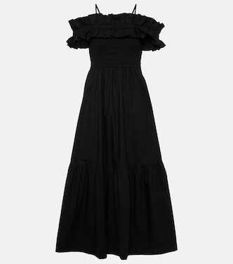 Vestido midi de popelín de algodón | Ganni