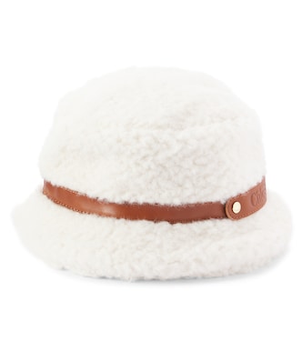 Cappello da pescatore in shearling sintetico con pelle | Chloé Kids