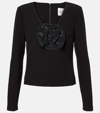 Top in crêpe con applicazione floreale | Roland Mouret