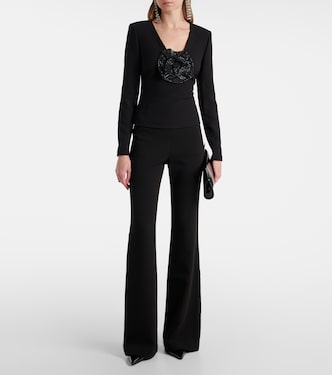 Top in crêpe con applicazione floreale | Roland Mouret