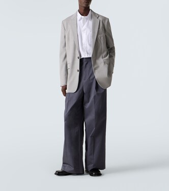 Pleated cotton wide-leg pants | Loewe