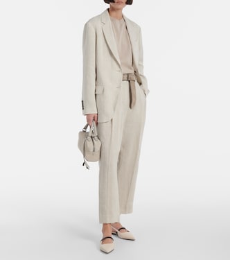 Pantaloni regular in misto lino | Brunello Cucinelli