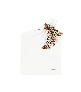 Leopard-print bow-detail tank top | Monnalisa