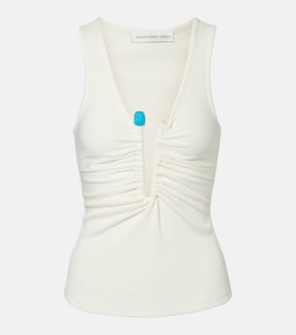 Crystal Pin embellished jersey tank top | Christopher Esber