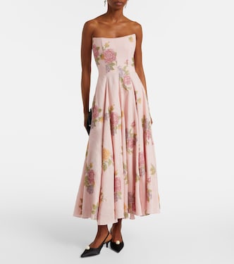 Floral linen corset dress | Markarian